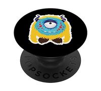 Simpatico design divertente con mostro felice che ride ama coccolare PopSockets PopGrip Adesivo