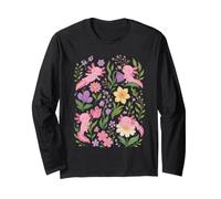 Simpatico Design Floreale Axolotl Flower Garden Kawaii Anfibi Maglia a Manica