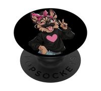 Simpatico design hipster per amanti dei cani giocoso cucciolo PopSockets PopGrip Adesivo