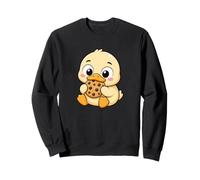 Simpatico Design Kawaii con Anatra Che Mangia Biscotti Felpa