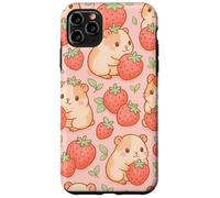 Simpatico design kawaii con fragole e porcellini d'India Custodia per iPhone 11 Pro Max