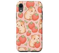Simpatico design kawaii con fragole e porcellini d'India Custodia per iPhone XR
