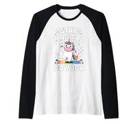 Simpatico Design Mandala con Unicorno e Loto per Yoga per la consapevolezza Maglia con Maniche Raglan