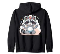 Simpatico Design Mandala in Posa di Loto Procione Yoga per consapevolezza Felpa con Cappuccio