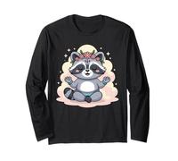 Simpatico Design Mandala in Posa di Loto Procione Yoga per consapevolezza Maglia a Manica
