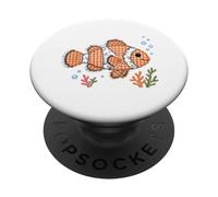 Simpatico design patchwork con pesci pagliaccio PopSockets PopGrip Adesivo