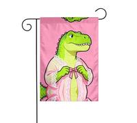 Simpatico dinosauro bandiera da giardino 12 x 18 - double face decorazione da giardino per esterni, resistente alle intemperie bandiera in iuta per patio