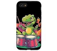 Simpatico dinosauro con batteria per gli amanti dei dinosauri musicali Custodia per iPhone SE (2020) / 7 / 8