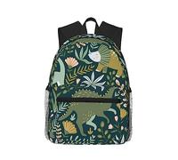 Simpatico dinosauro elegante zaino da viaggio, zaino per laptop leggero con protezione dall'acqua per università, lavoro, nero, taglia unica, Nero, Rozmiar uniwersalny