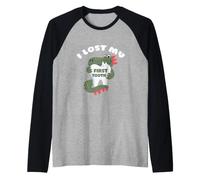 Simpatico Dinosauro I Lost My First Dooth Fairy Maglia con Maniche Raglan