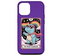 Simpatico dinosauro LGBTQ+- L'arte dei tarocchi del guardiano dell'orgoglio per alleato Custodia per iPhone 12/12 Pro