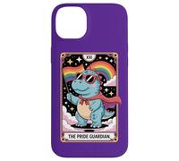 Simpatico dinosauro LGBTQ+- L'arte dei tarocchi del guardiano dell'orgoglio per alleato Custodia per iPhone 14 Plus