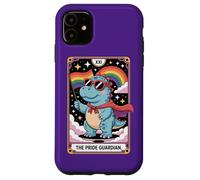 Simpatico dinosauro LGBTQ+- L'arte dei tarocchi del guardiano dell'orgoglio per alleato Custodia per iPhone 11