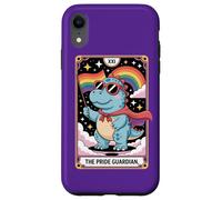 Simpatico dinosauro LGBTQ+- L'arte dei tarocchi del guardiano dell'orgoglio per alleato Custodia per iPhone XR