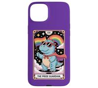 Simpatico dinosauro LGBTQ+- L'arte dei tarocchi del guardiano dell'orgoglio per alleato Custodia per iPhone 15 Plus