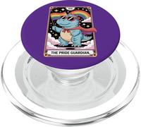 Simpatico dinosauro LGBTQ+- L'arte dei tarocchi del guardiano dell'orgoglio per alleato PopSockets PopGrip per MagSafe