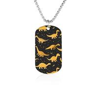 Simpatico dinosauro moda commemorativo collane stampato titanio acciaio ciondolo gioielli novità immagine collana cane tag per uomini donne