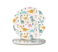 simpatico dinosauro stampato sottobicchiere in ceramica set 2 pezzi set di sottobicchieri per auto adatto per accessori interni auto