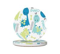 Simpatico dinosauro stampato sottobicchiere in ceramica set di 2 pezzi set di sottobicchieri per auto adatto per accessori interni auto