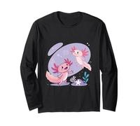 Simpatico disegno del fumetto Axolotl per bambini anfibio animale Maglia a Manica