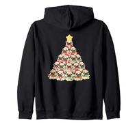 Simpatico Disegno di Un Carlino Natalizio con Cane Felpa con Cappuccio