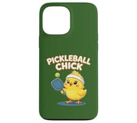 Simpatico disegno di una pagaia gialla con pulcino pickleball Custodia per iPhone 13 Pro Max