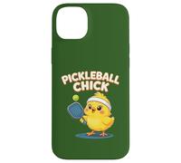 Simpatico disegno di una pagaia gialla con pulcino pickleball Custodia per iPhone 14 Plus