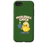 Simpatico disegno di una pagaia gialla con pulcino pickleball Custodia per iPhone SE (2020) / 7 / 8
