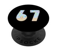 Simpatico disegno grafico a forma di ciambella a forma di ciambella con 67 stelle PopSockets PopGrip Adesivo