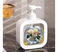 Simpatico dispenser di sapone, 1 pezzo da 300 ml, adatto per bagno e cucina, contenitori ricaricabili per liquidi dotati di pompa, dispenser per bagni, dispenser manuale per lozioni, colore bianco