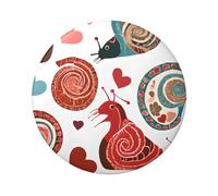 Simpatico distintivo rotondo a forma di lumaca, design in latta resistente con stampa su un solo lato, perfetto per regali personalizzati e decorazione di abbigliamento, Misura unica