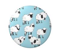 Simpatico distintivo rotondo a forma di pecora, design in latta resistente con stampa su un solo lato, perfetto per regali personalizzati e decorazione di abbigliamento, Misura unica