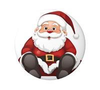 Simpatico distintivo rotondo con Babbo Natale, design in latta resistente con stampa su un solo lato, perfetto per regali personalizzati e decorazione di abbigliamento, Misura unica