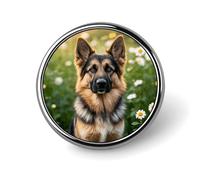 Simpatico distintivo rotondo con cane pastore tedesco per uomini e donne, spille da bavero resistenti ed eleganti, distintivi in metallo leggero per camicie, giacche, cappelli
