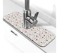 Simpatico divertente capra cartone animato per lavello della cucina, tappetino scolapiatti per lavello della cucina, paraspruzzi, assorbente, asciugatura rapida, lavello da cucina, tappetino per