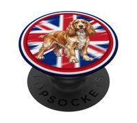 simpatico divertente inglese cocker spagnolo cane bandiera britannica PopSockets PopGrip Adesivo