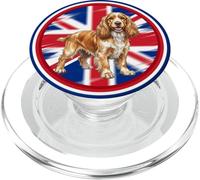 simpatico divertente inglese cocker spagnolo cane bandiera britannica PopSockets PopGrip per MagSafe