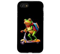 Simpatico divertente rana verde che guida uno scooter regalo per adulti e bambini Custodia per iPhone SE (2020) / 7/8