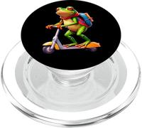 Simpatico divertente rana verde che guida uno scooter regalo per adulti e bambini PopSockets PopGrip per MagSafe