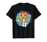 Simpatico drago con palla da calcio Arte giocosa Maglietta