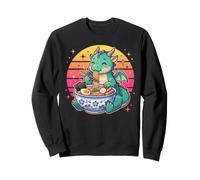 Simpatico Drago Kawaii Che Mangia Ramen Noodles Design Felpa