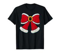 Simpatico e Accogliente Maglione Natalizio Modello Coquette Bow Babbo Natale Maglietta