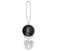 Simpatico e adorabile gatto auto appeso ornamento specchietto retrovisore ciondolo regali fortunati ornamento appeso divertente ciondolo auto per ufficio decorazione casa auto argento stile