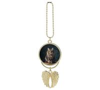Simpatico e adorabile gatto auto appeso ornamento specchietto retrovisore ciondolo regali fortunati ornamento appeso divertente ciondolo auto per ufficio decorazione casa auto stile dorato
