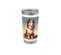 Simpatico e allegro cane American Collie grafico per innamorarsi Bicchiere termico in acciaio inox doppia parete