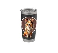 Simpatico e allegro cane American Collie grafico per innamorarsi Bicchiere termico in acciaio inox doppia parete