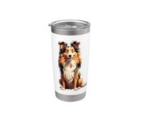 Simpatico e allegro cane American Collie grafico per innamorarsi Bicchiere termico in acciaio inox doppia parete