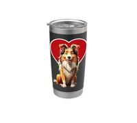 Simpatico e allegro cane American Collie grafico per innamorarsi Bicchiere termico in acciaio inox doppia parete