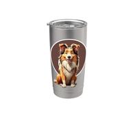Simpatico e allegro cane American Collie grafico per innamorarsi Bicchiere termico in acciaio inox doppia parete