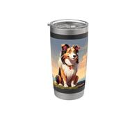 Simpatico e allegro cane American Collie grafico per innamorarsi Bicchiere termico in acciaio inox doppia parete